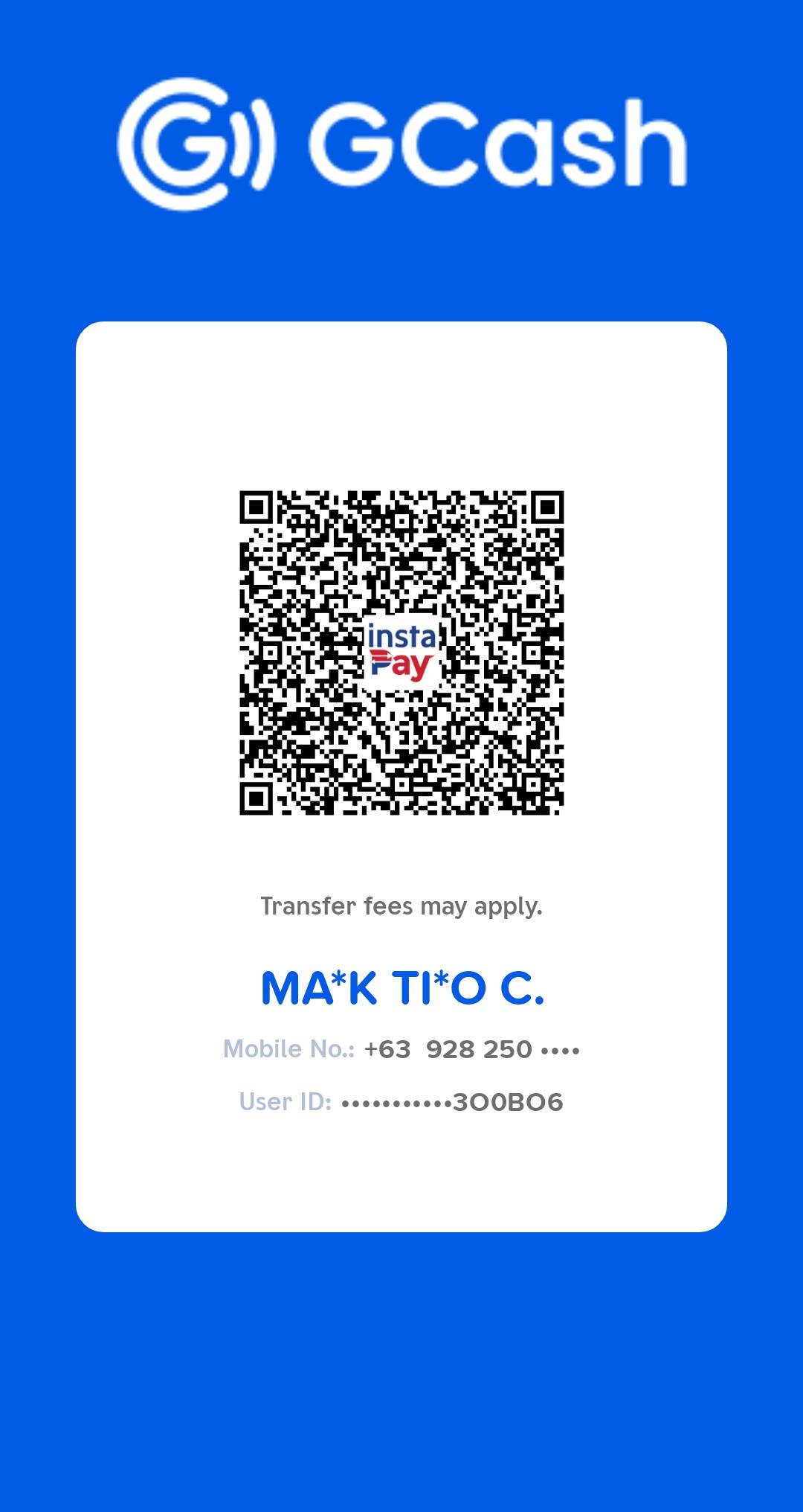 GCash QR code for MTC101 payment