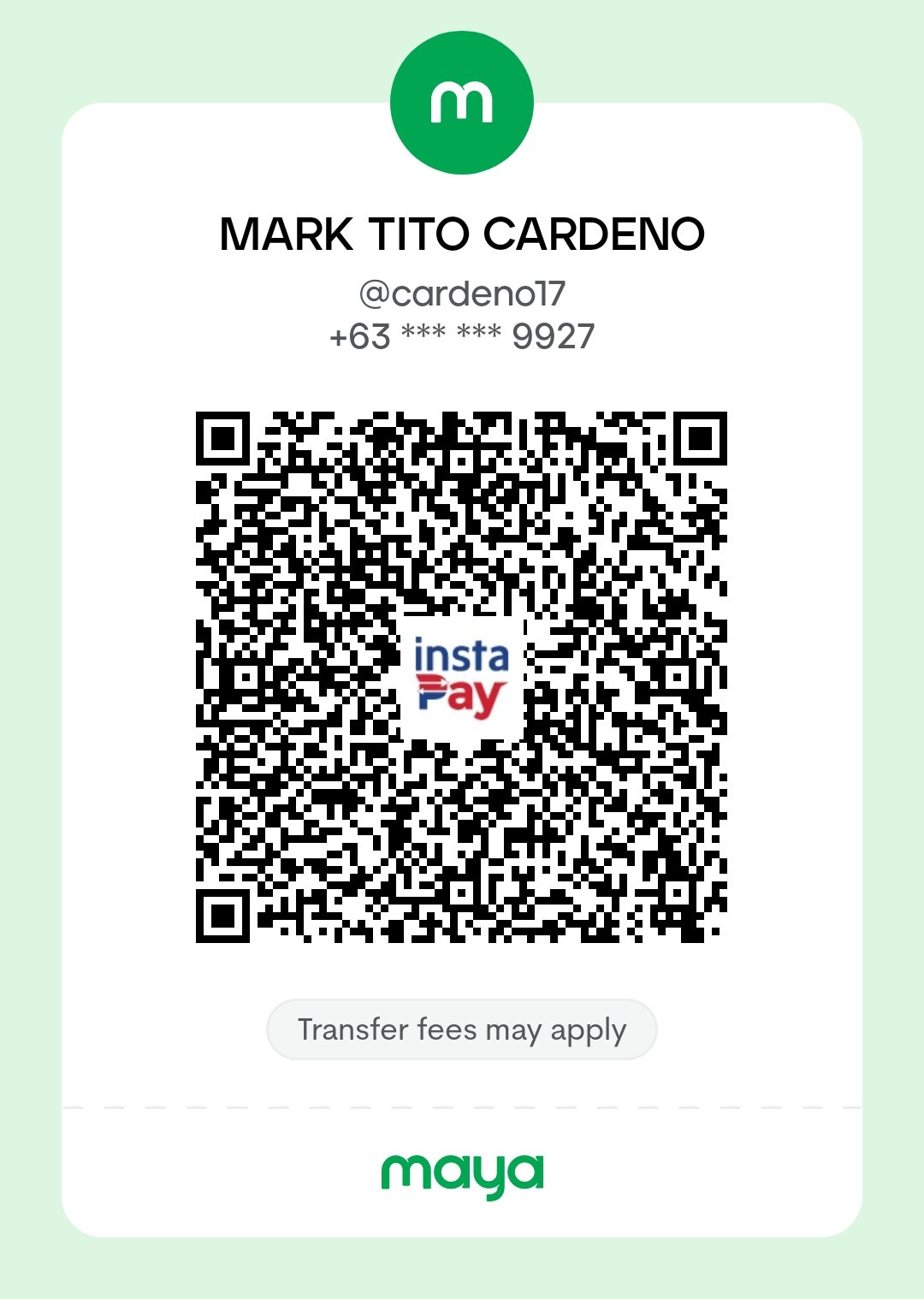Maya QR code for MTC101 payment